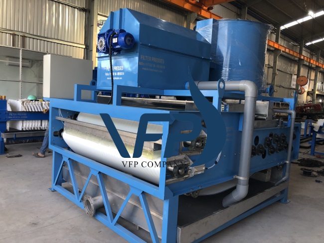 Máy ép bùn băng tải đôi chính hãng Vina