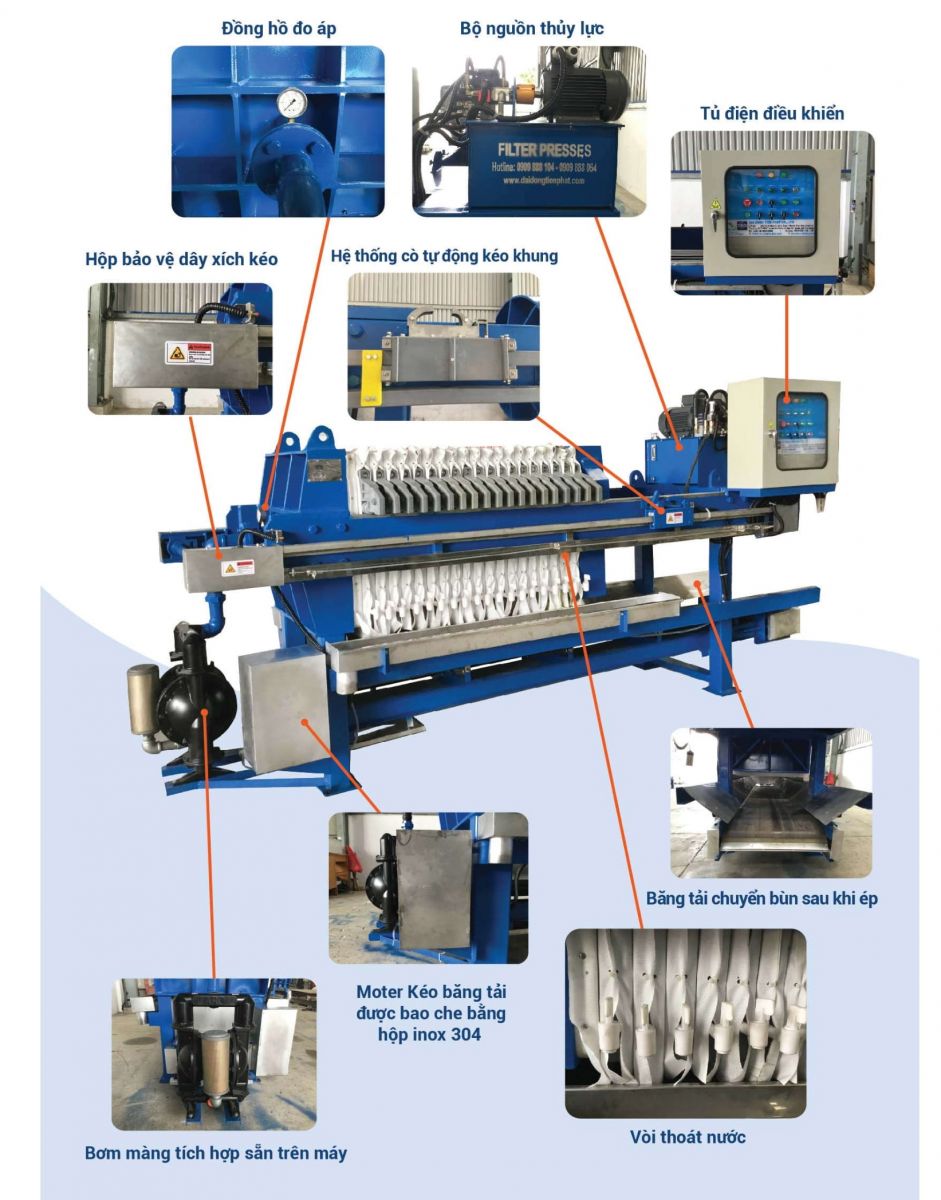 Phụ kiện máy ép bùn khung bản